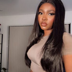 long black straight wig with layers